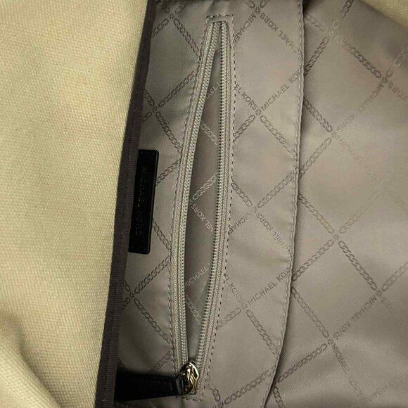 MICHAEL KORS SLATER MEDIUM LOGO METALLIC STRIPE BACKPACK BROWN GOLD - Picture 11 of 11